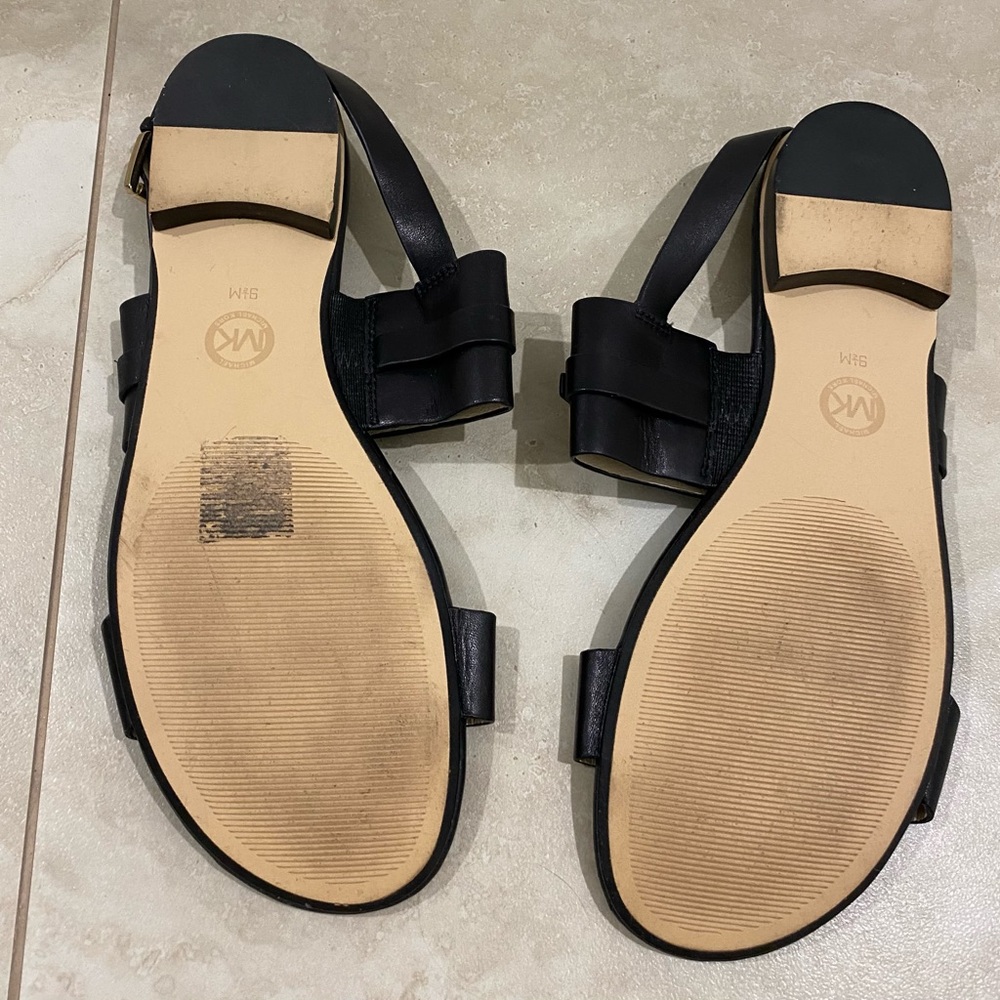 MICHAEL KORS Molly Flat Sandals BLACK Size:9.5 Aus - Picture 3 of 10